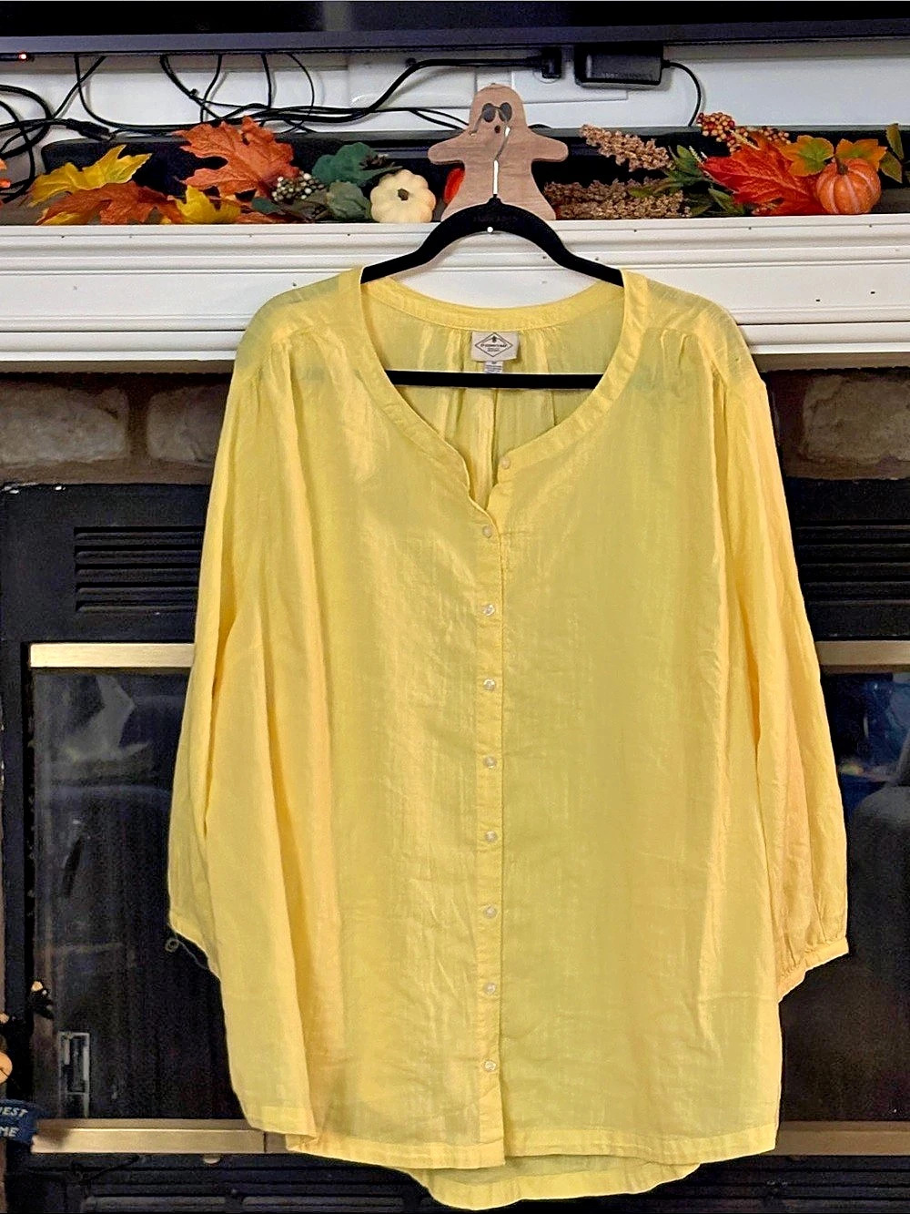 St. John's Bay Yellow Cotton-Rayon Tunic Size 3X Like New